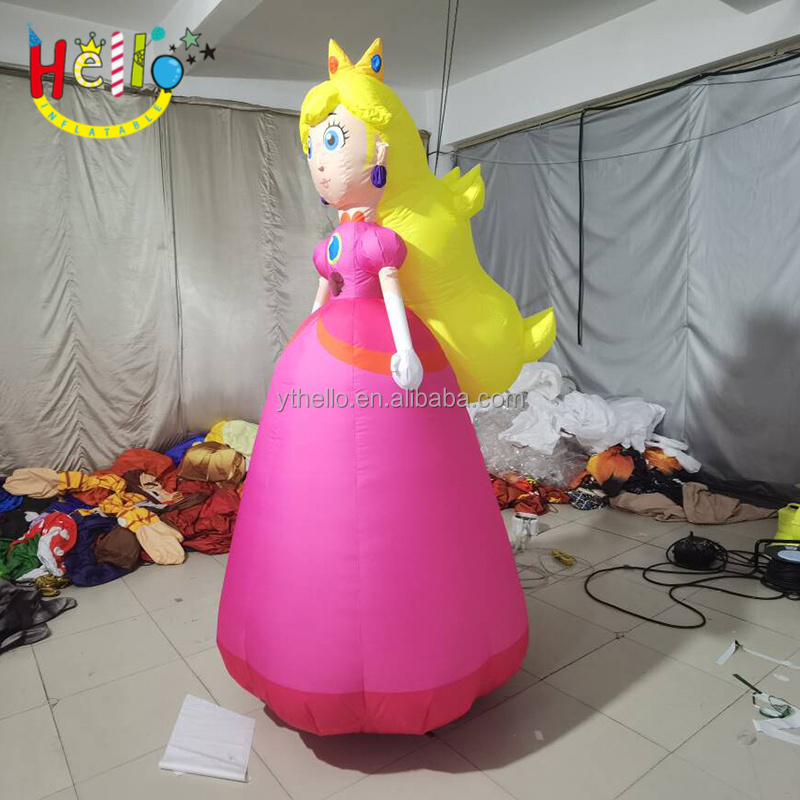 Outdoor Walking Inflatable Cartoon Charater Costume Blonde Inflatable Princess Costume