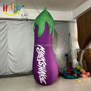 Customized Giant Inflatable Fruits Vegetables Advertising Decoration Inflatable Eggplant With Logo