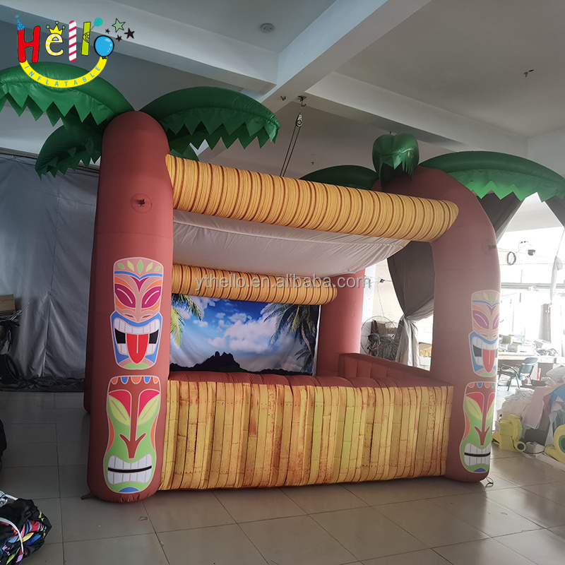 Outdoor Portable Inflatable Tiki Hut Bar / Inflatable Beach Bar Tent /Inflatable Cocktail Tiki Bar for Event Party