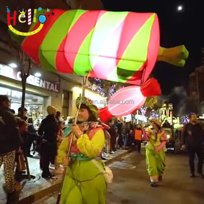 Carnival Inflatable Parade Costume Walking Inflatable Candy Costume With Led Light