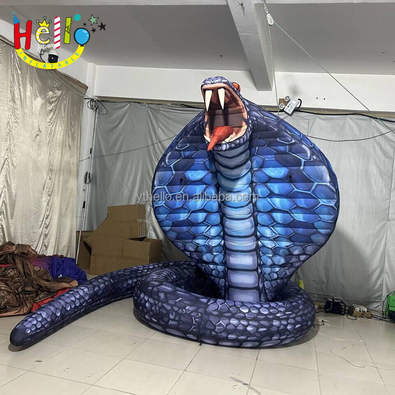 Giant Vivid Printing Inflatable Snake Model Bule Inflatable Cobra