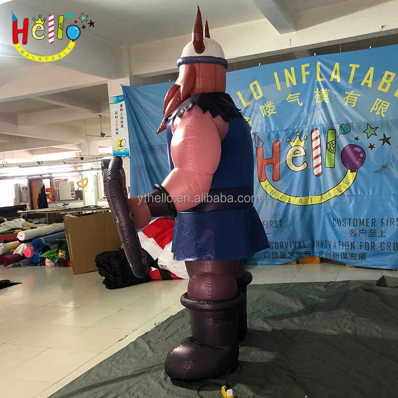 wholesale custom Inflatable pirate mascot doll 3D figure warrior cartoon inflatable viking