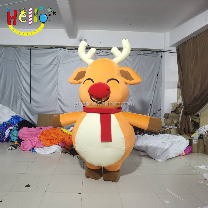 Parade Performance Walking Inflatable Moving Cartoon Inflatable Reindeer Costume