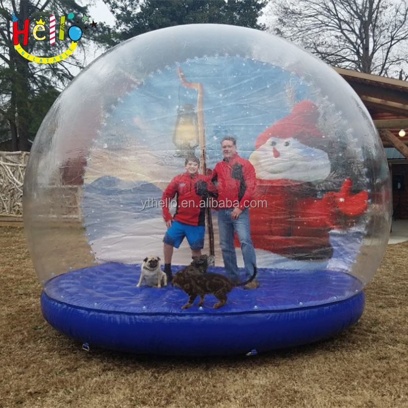 Giant Snow Globe Bubble Tent House , Inflatable grottos Human Size Snow Globe big inflatable Christmas globe For Sale