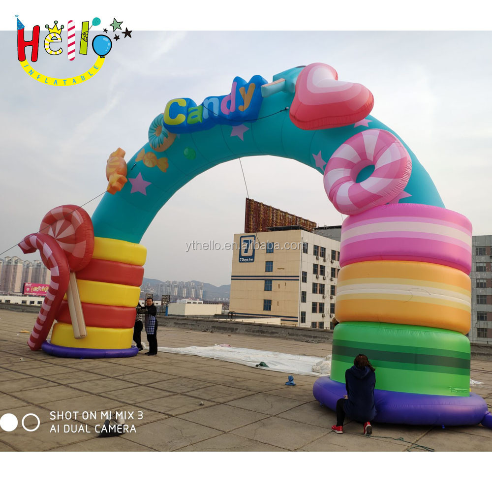 Cheap Christmas decoration sweet inflatable candy entrance arch christmas inflatable archway