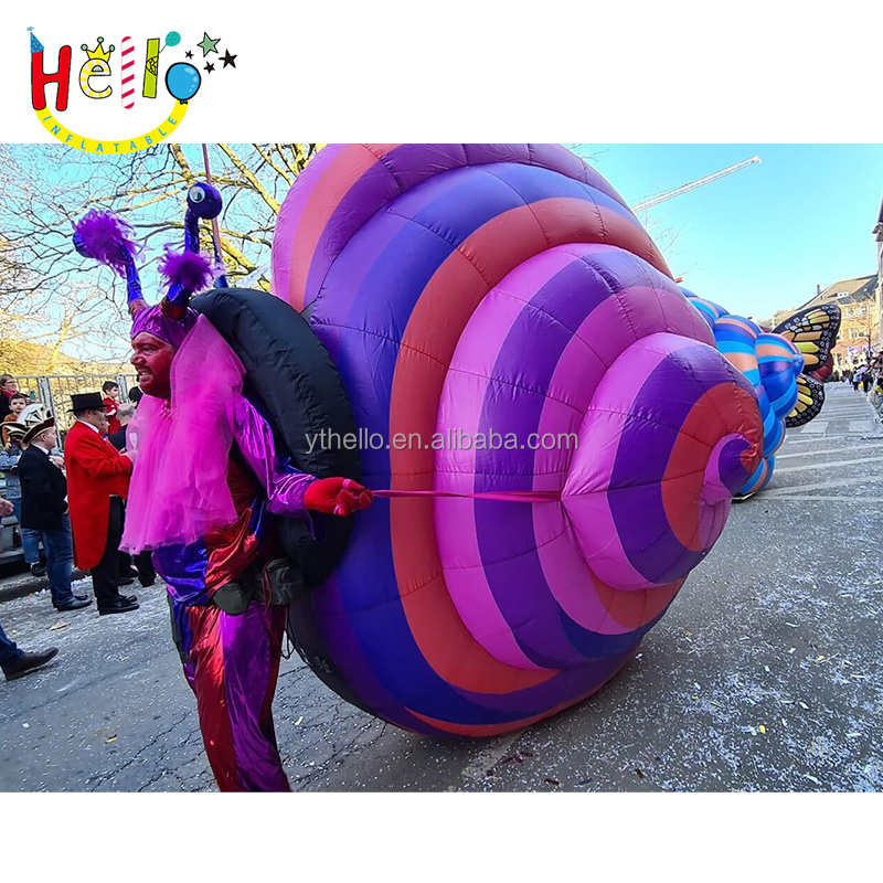 street carnival parade decoration inflatable black and white colour snail shell walking costume