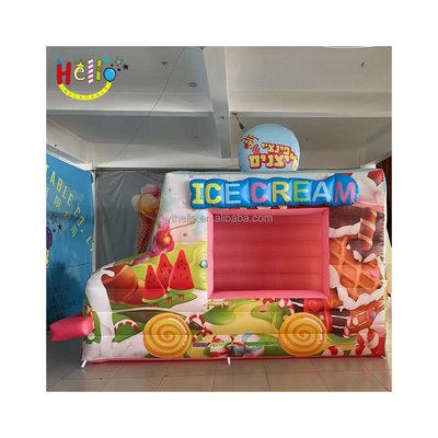 Portable inflatable ice cream booth dining car tent inflatable food truck for advertising promotion