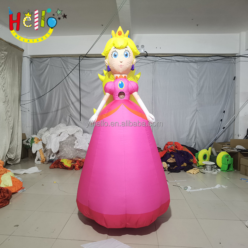 Outdoor Walking Inflatable Cartoon Charater Costume Blonde Inflatable Princess Costume