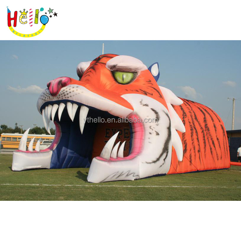 hot sell inflatable tiger head tunnel tent inflatable tunnel tent for event