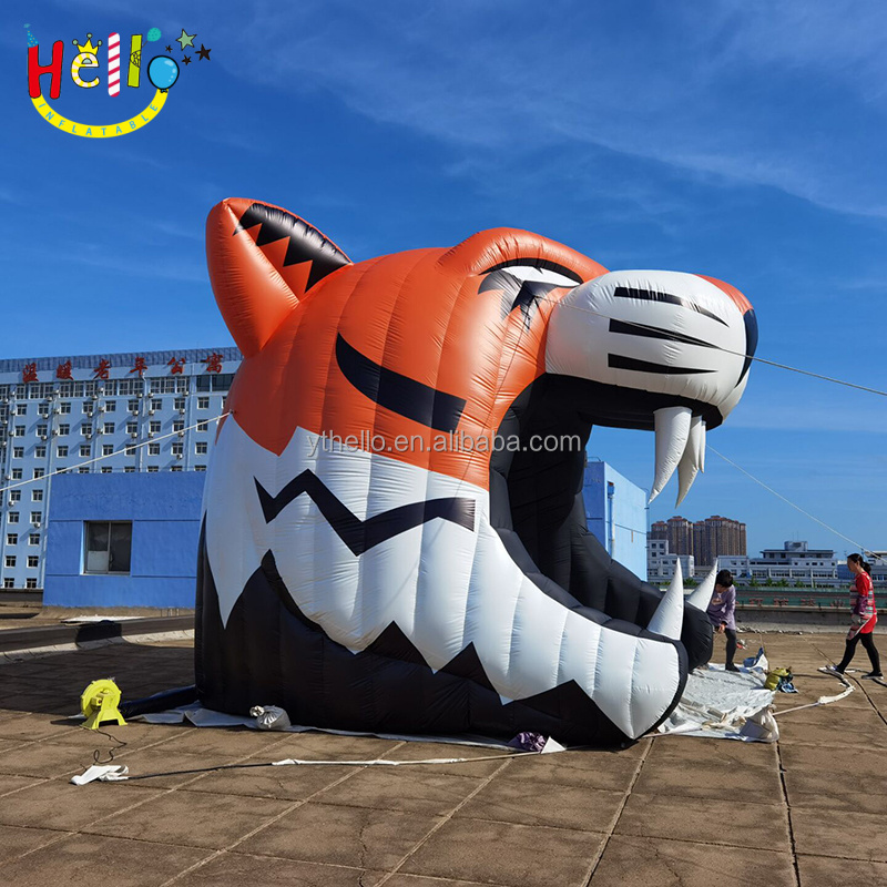 inflatable tiger head mascot football tunnel,high school inflatable entrance tunnel for sale