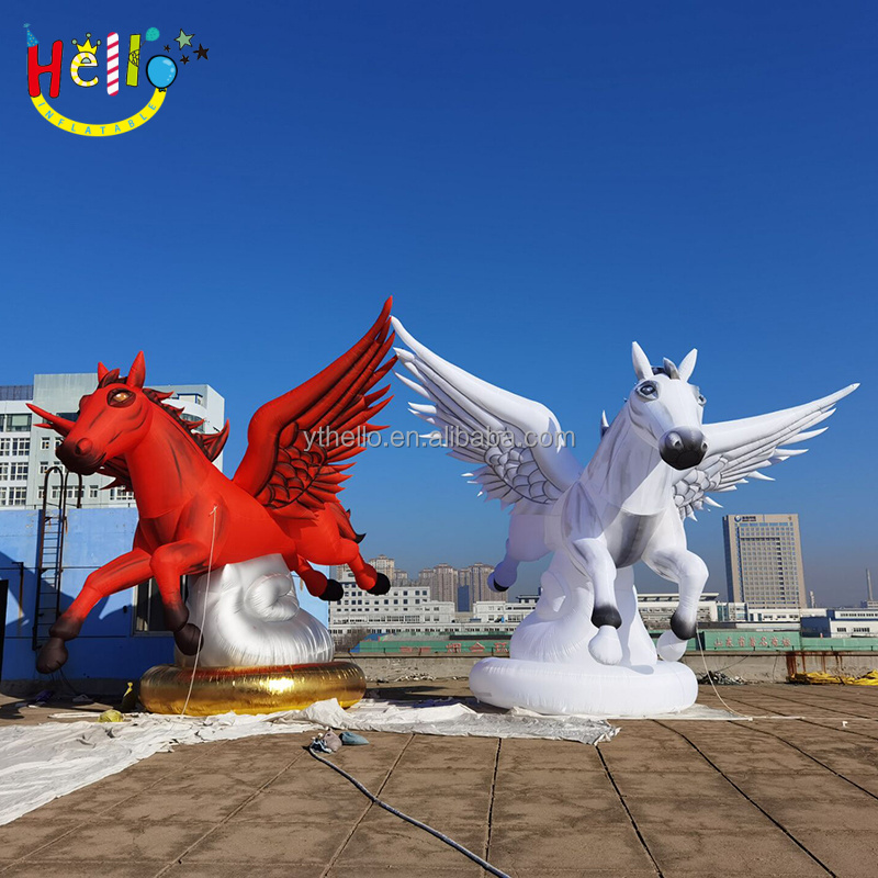 Giant flying inflatable jumping horse with wings inflatable unicorn for outdoor advertising event party show