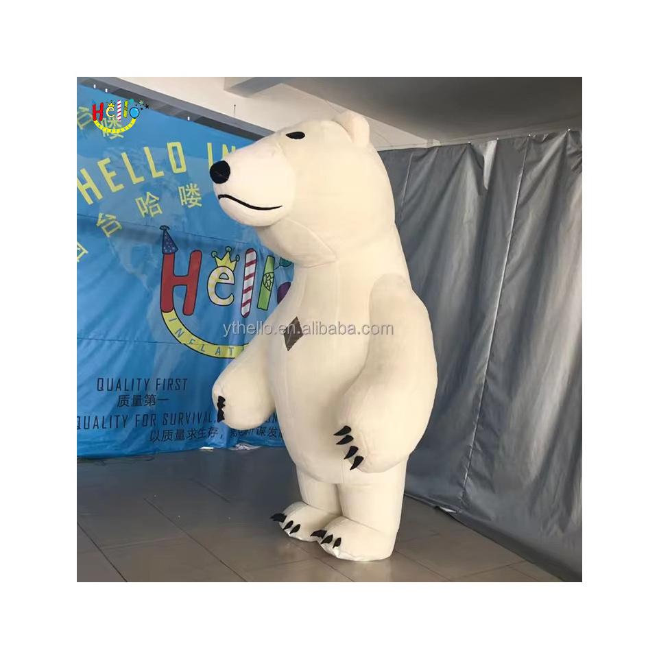 Outdoor Activities cosplay polar bear costume plush bear inflatable mascot costume for adult