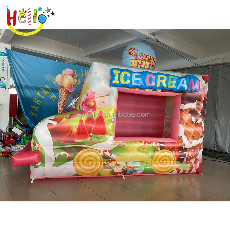 Portable inflatable ice cream booth dining car tent inflatable food truck for advertising promotion