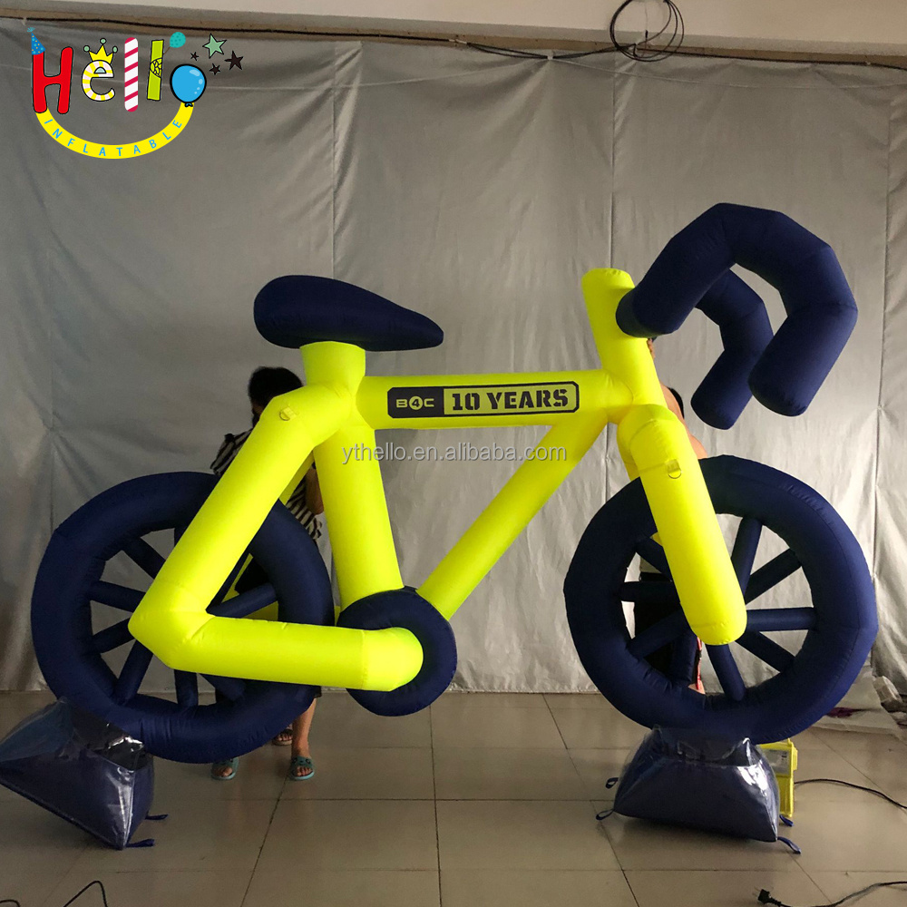 Large Advertising Inflatable Promotion Model Yellow Inflatable Bike Bicycle