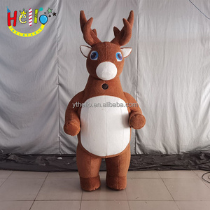 Best sale Christmas street party giant plush walking inflatable Christmas moose performance costume for adult child