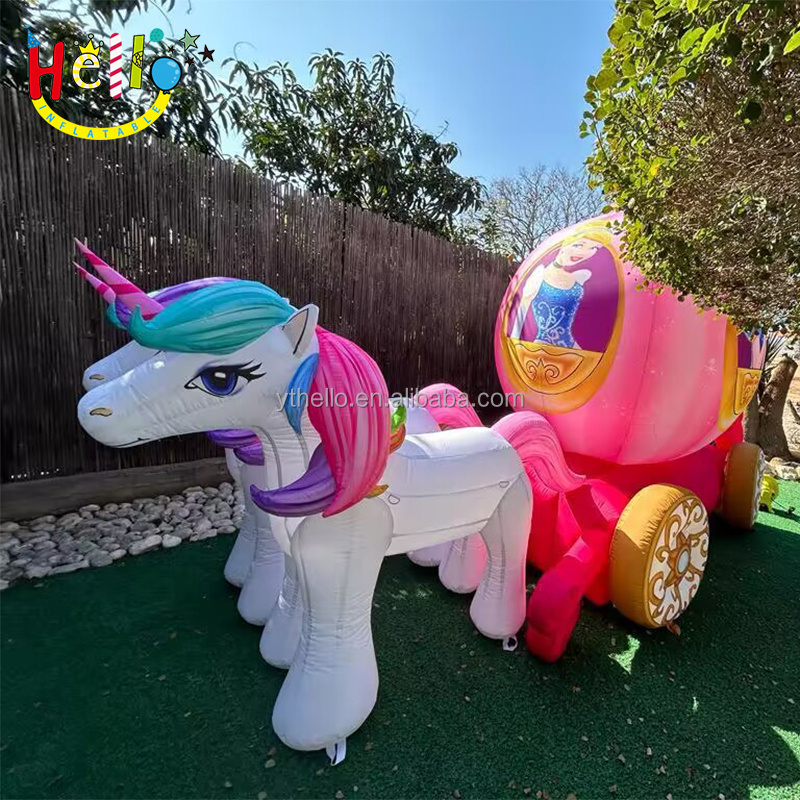 Factory custom inflatable cartoon animal unicorn inflatable wagon inflatable horse