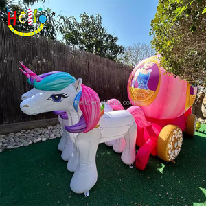 Factory custom inflatable cartoon animal unicorn inflatable wagon inflatable horse