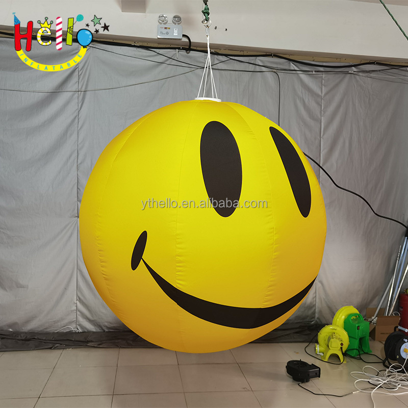 Smiling face printed decorative big inflatable smile balloon inflatable smile ball