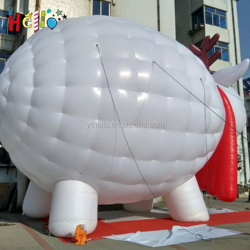 large giant white inflatable mascot sheep