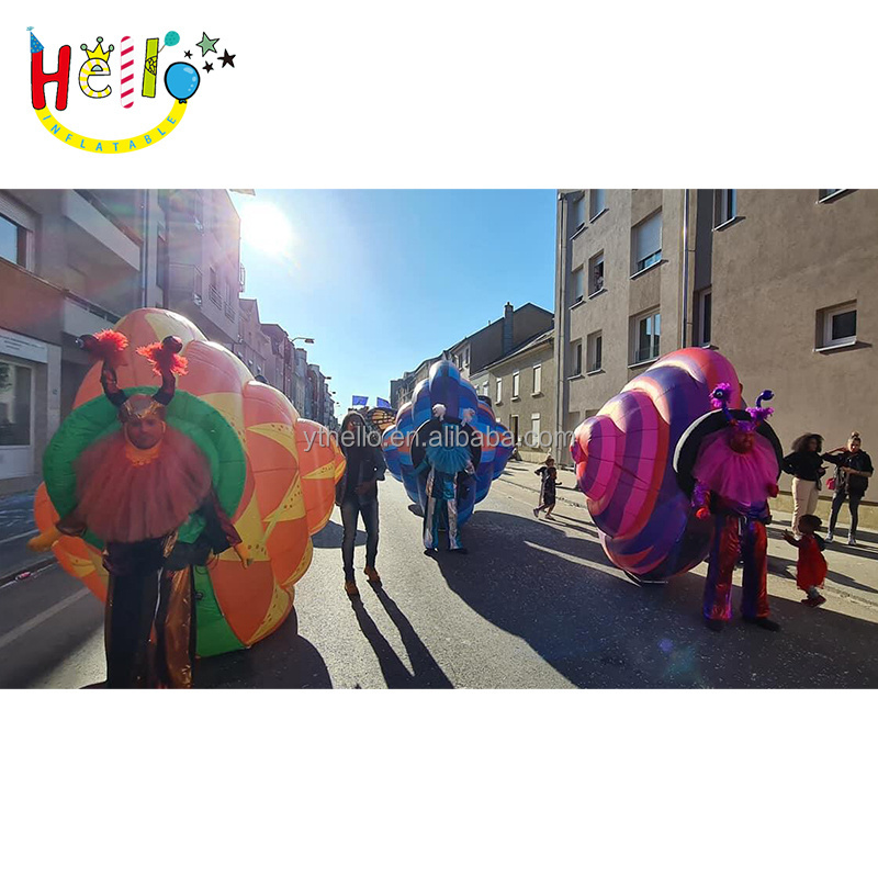 Event Parade Inflatable Snail Costume Customized Giant Walking Inflatable Snail Cartoon