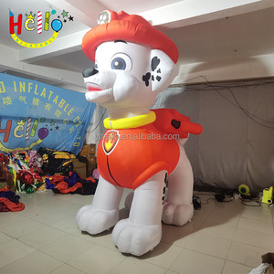 Custom Inflatable Cartoon Animal Image Green Hat Clothes inflatable dalmatian dog