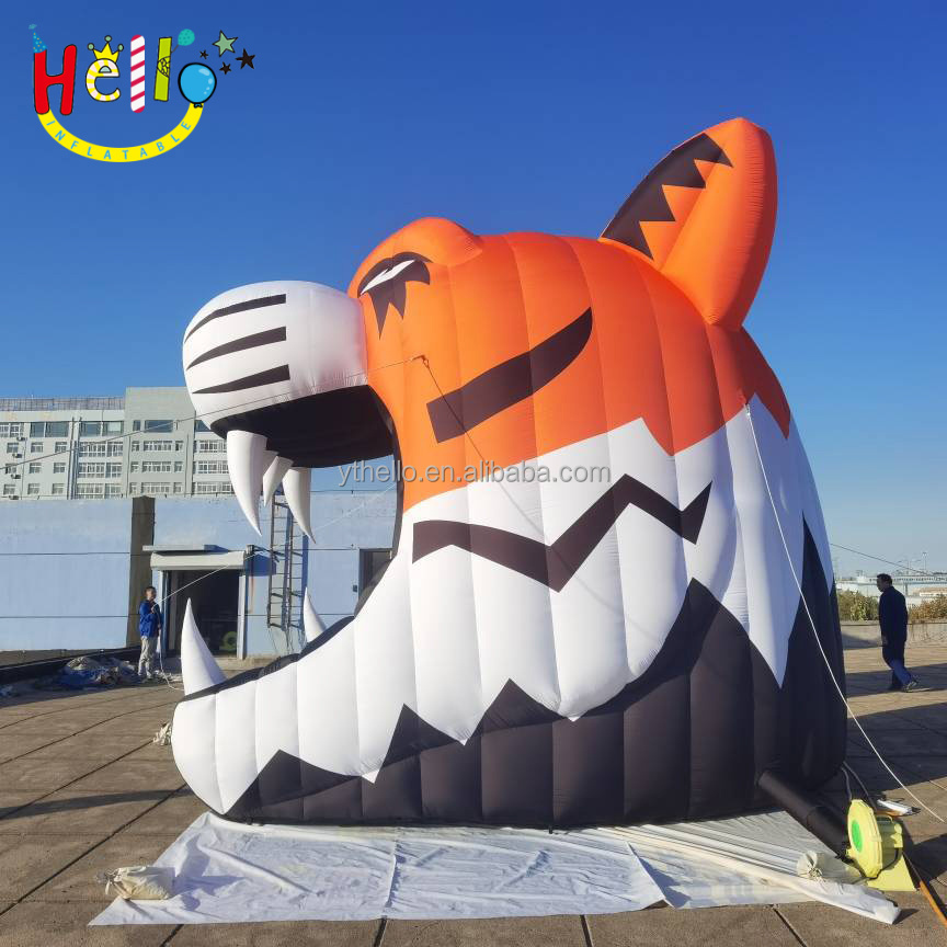 custom design tiger head entrance football inflatable mascot tunnels