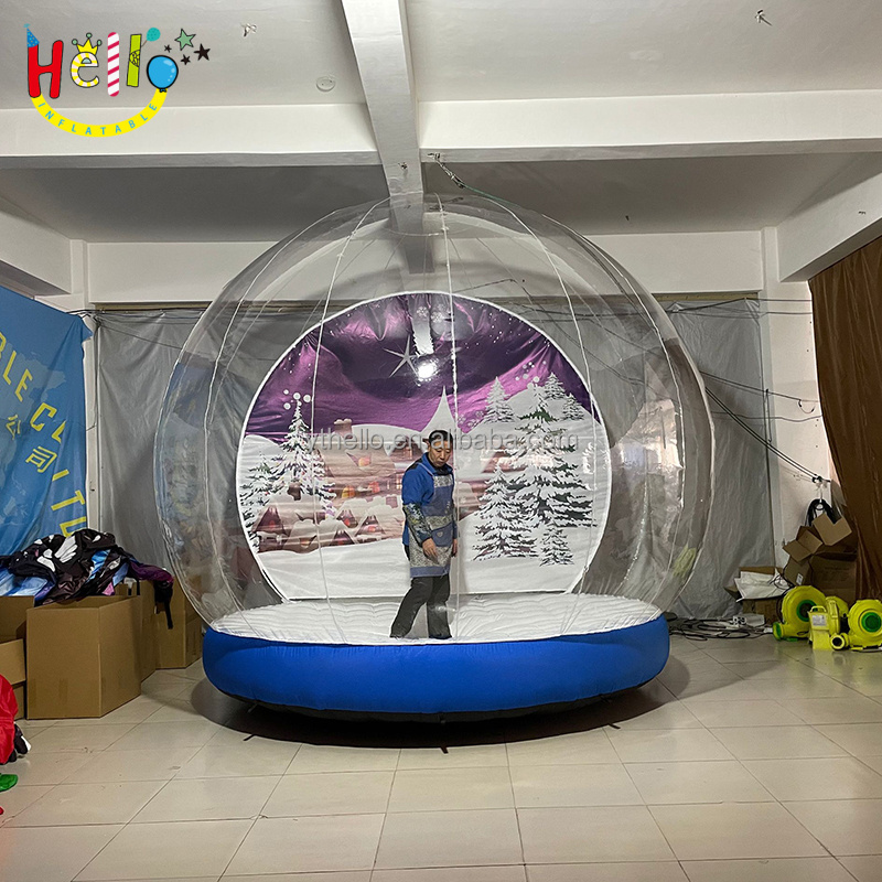 Christmas Decoration Transparency Giant Inflatable Snow Ball For Amusement Park