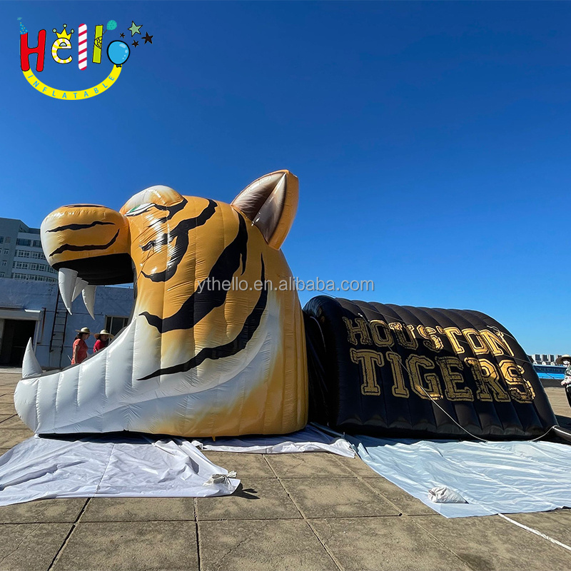 Customized stadium sports games mascot entrance inflatable tiger football tunnel