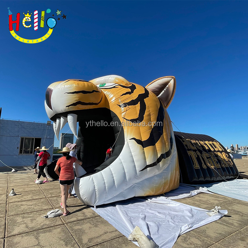 Customized stadium sports games mascot entrance inflatable tiger football tunnel