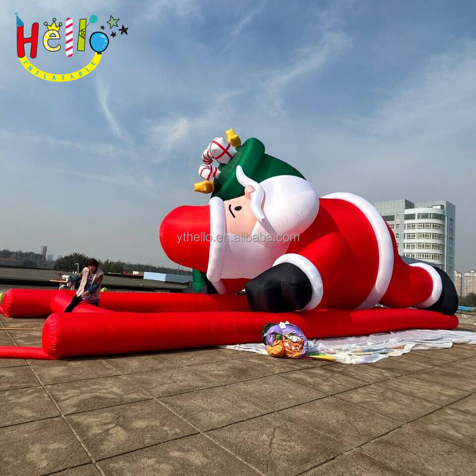 Giant Inflatable Christmas Santa Claus Outdoor Yard Garden Decoration Inflatable Ladder Santa