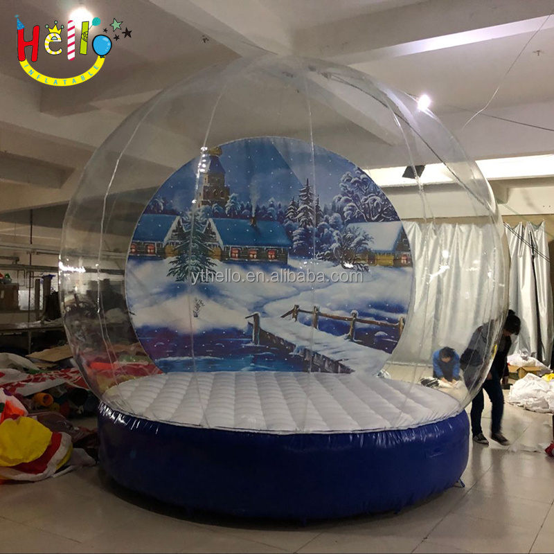 Giant Snow Globe Bubble Tent House , Inflatable grottos Human Size Snow Globe big inflatable Christmas globe For Sale