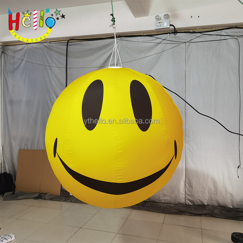 Smiling face printed decorative big inflatable smile balloon inflatable smile ball