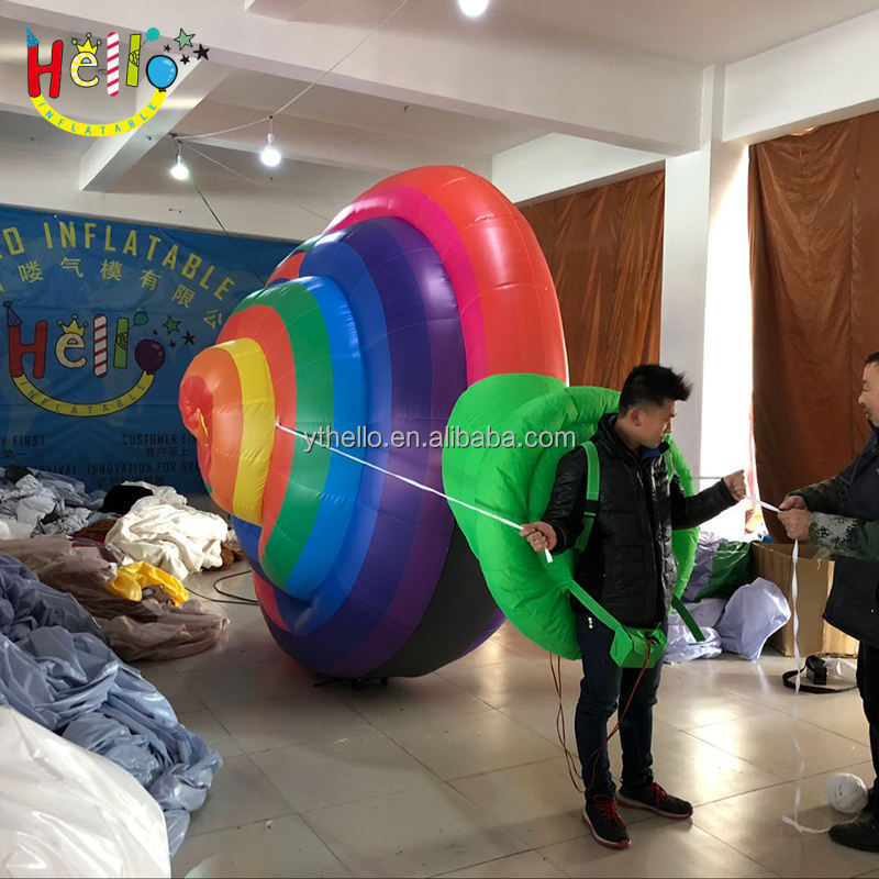 street carnival parade decoration inflatable black and white colour snail shell walking costume