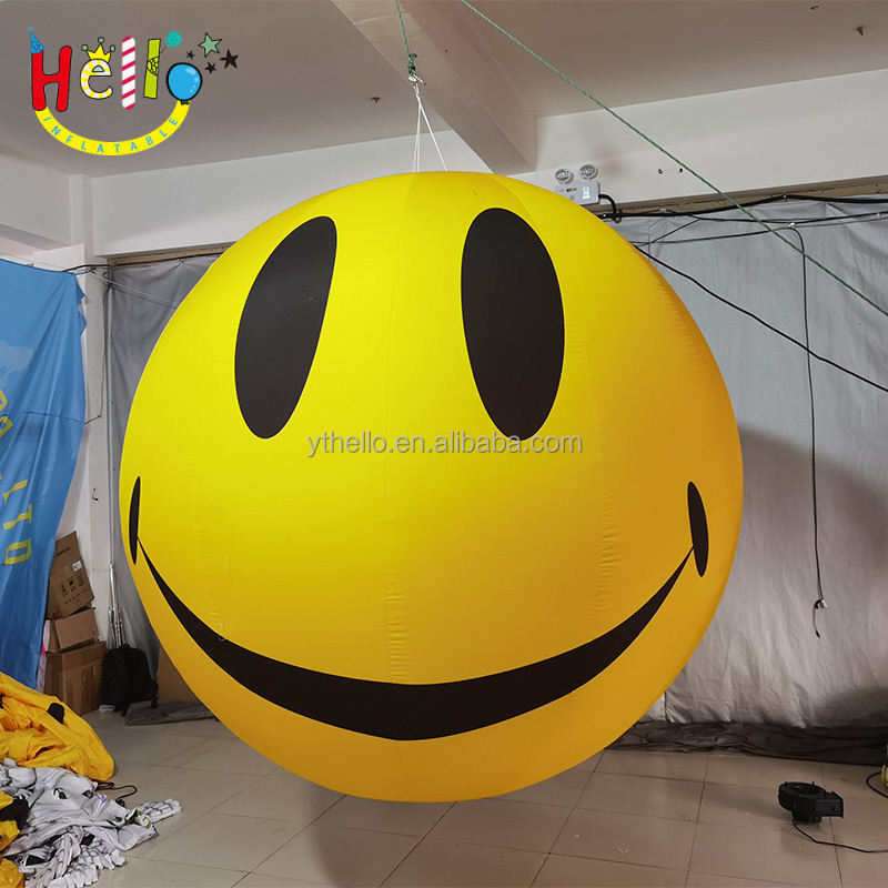 Smiling face printed decorative big inflatable smile balloon inflatable smile ball