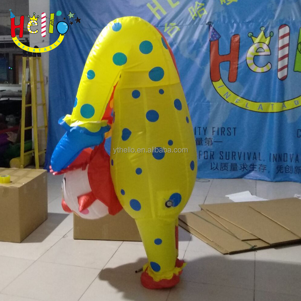 funny Outdoor advertising inflatable walking Handstand clown costume mascot