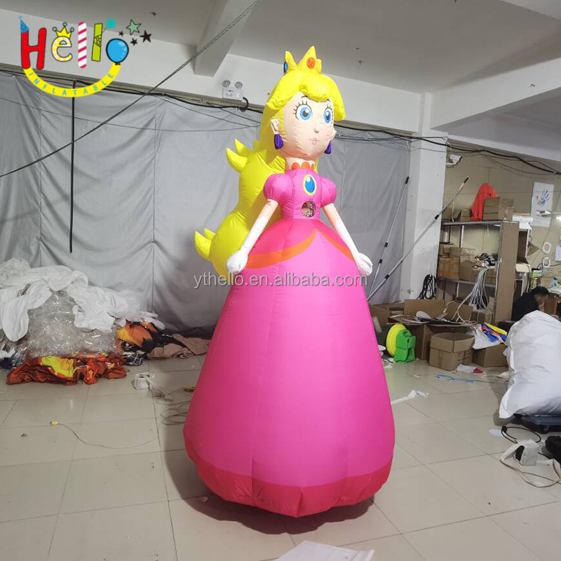 Outdoor Walking Inflatable Cartoon Charater Costume Blonde Inflatable Princess Costume