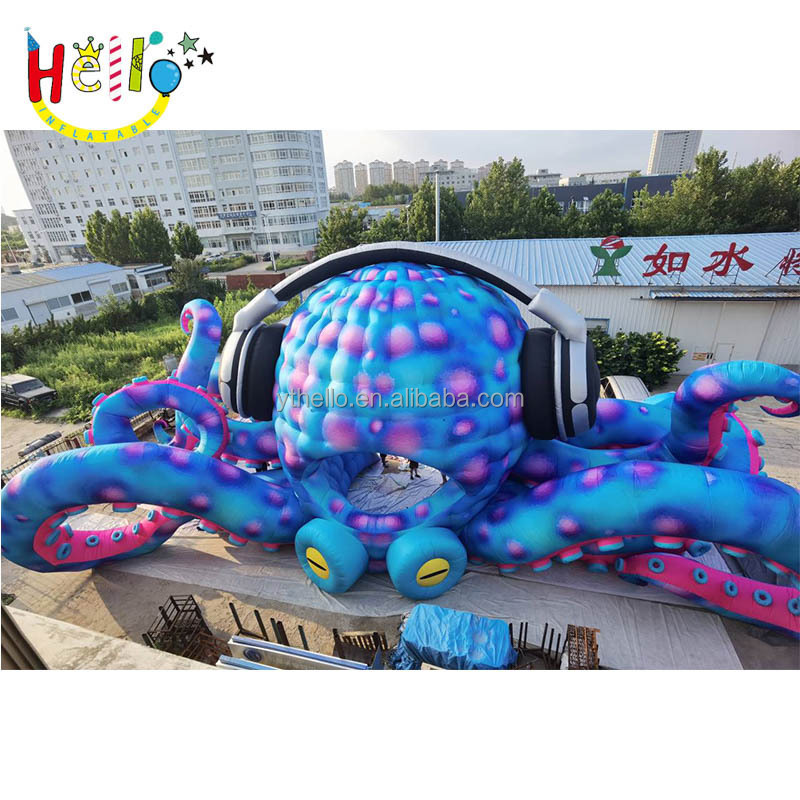 Ocean Event Inflatable Customized DJ Octopus Booth Concession Tent