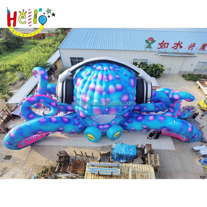 Ocean Event Inflatable Customized DJ Octopus Booth Concession Tent