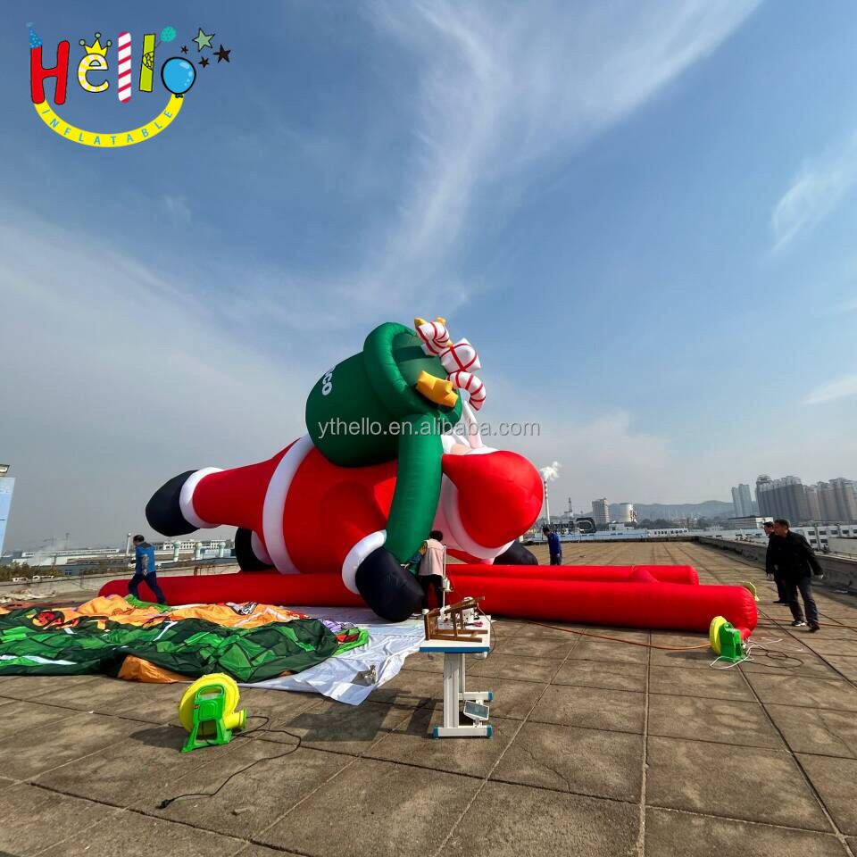 Giant Inflatable Christmas Santa Claus Outdoor Yard Garden Decoration Inflatable Ladder Santa