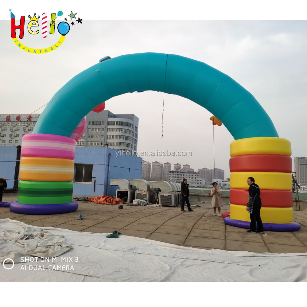 Cheap Christmas decoration sweet inflatable candy entrance arch christmas inflatable archway