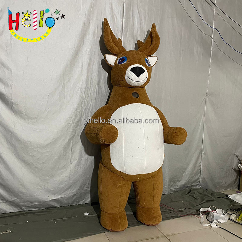 Best sale Christmas street party giant plush walking inflatable Christmas moose performance costume for adult child