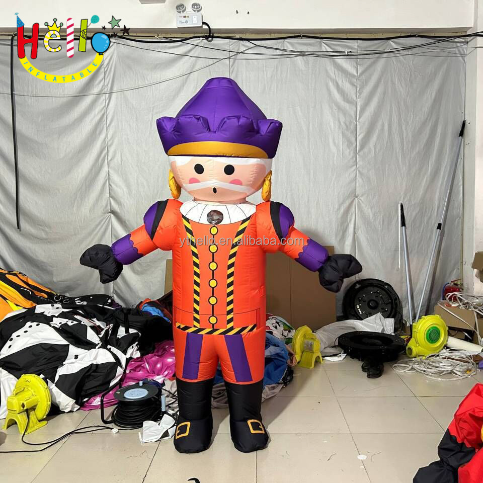 Hot Sale Inflatable Cartoon Character Costume Orange Clothes Purple Hat Inflatable Prince Costume