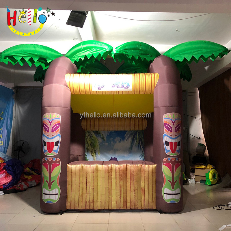 fun food concession stand booth with air blower inflatable tiki bar