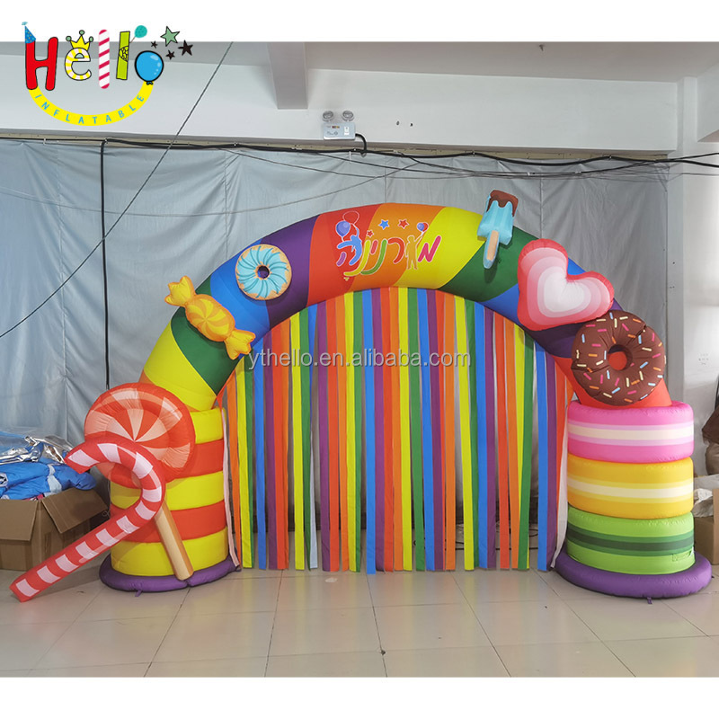 custom advertising outdoor Inflatable birthday race wedding rainbow entrance Arch