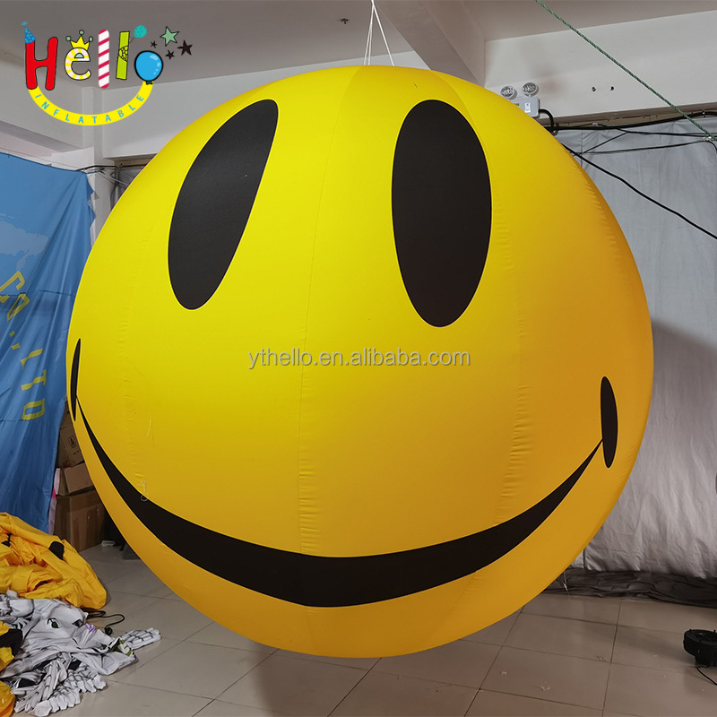 Smiling face printed decorative big inflatable smile balloon inflatable smile ball