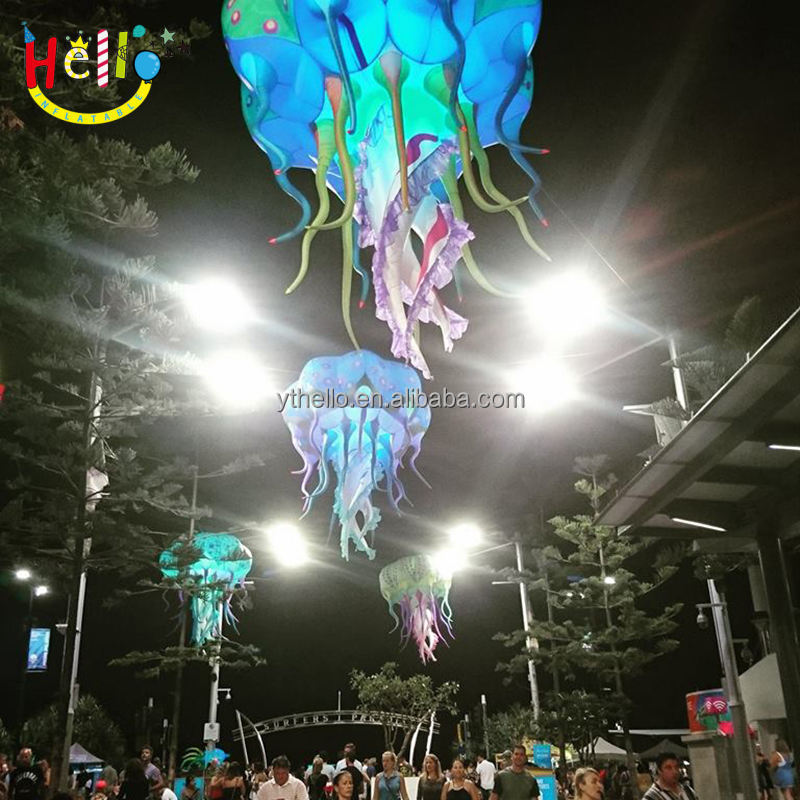 Inflatable light up jellyfish balloon, LED illuminated blow up jellyfish , LED jellyfish for decorations