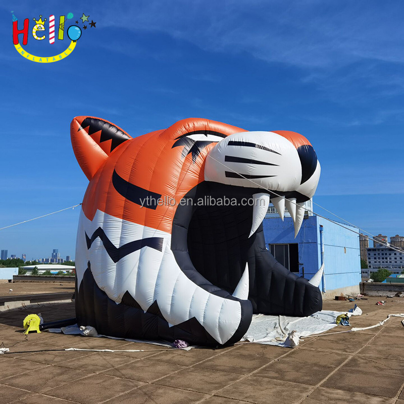 inflatable tiger head mascot football tunnel,high school inflatable entrance tunnel for sale