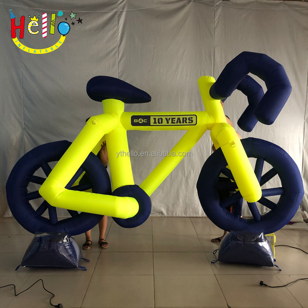 Large Advertising Inflatable Promotion Model Yellow Inflatable Bike Bicycle