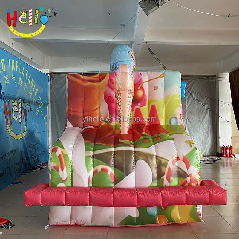 Portable inflatable ice cream booth dining car tent inflatable food truck for advertising promotion