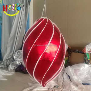 PVC inflatable christmas ball Party stage decoration PVC inflatable hanging Golden silver shiny christmas ornaments ball